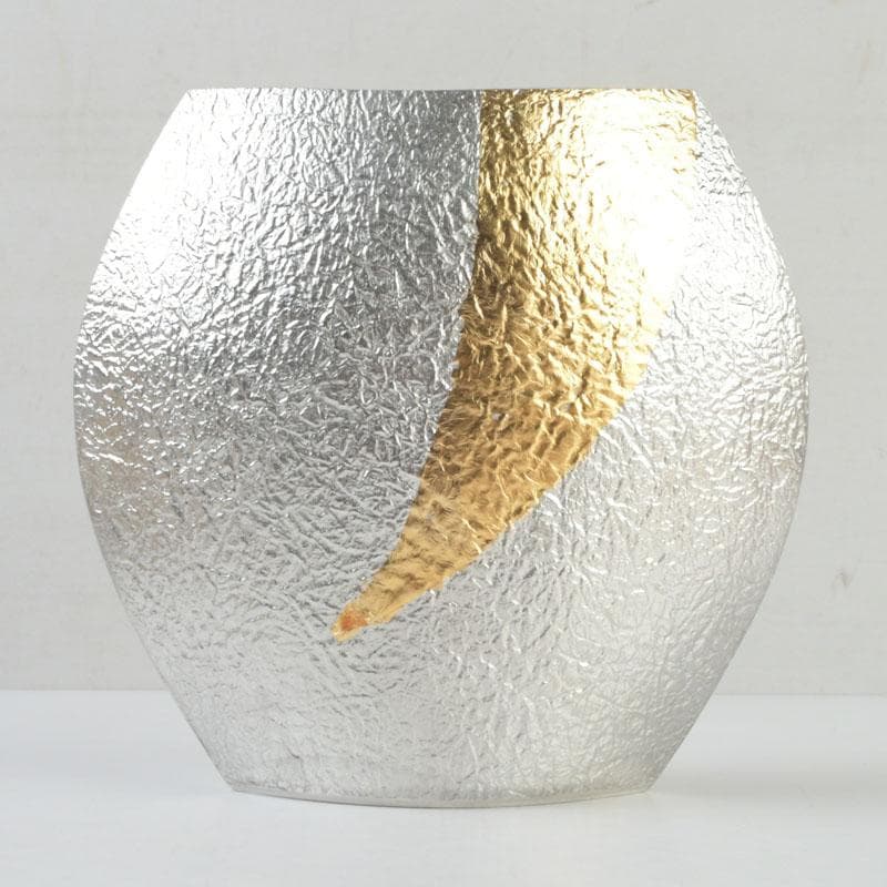 茶道具　ゆり工房　中村百合恵作　本錫製　花器　花入　共箱　V　9246