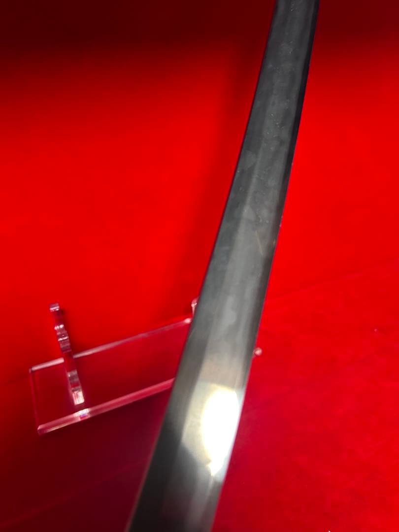 01554 包丁　先丸型　マグロ包丁　玉鋼　墨流し　地肌有り　両刃　未使用品