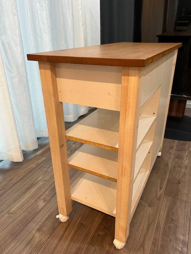 カウンター　ワゴン　ホワイト　シナモ