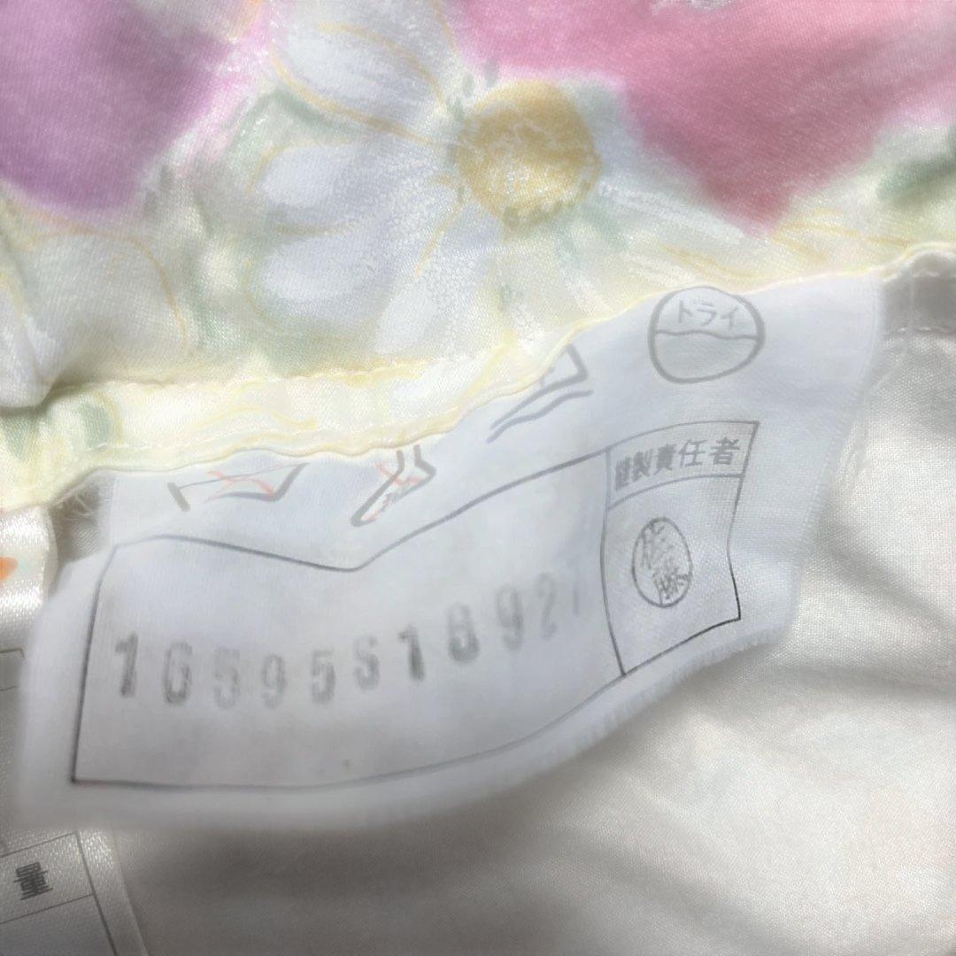 セミダブルロング ダウン/フェザー 掛け布団 花柄ホワイト