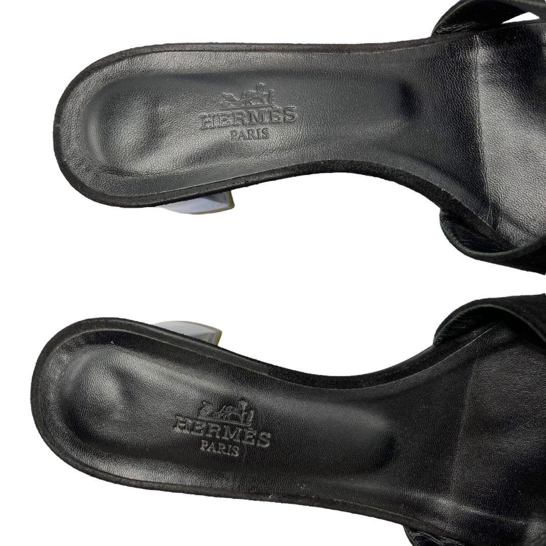 美品✨ エルメス サンダル オアジス クリアヒール ブラック