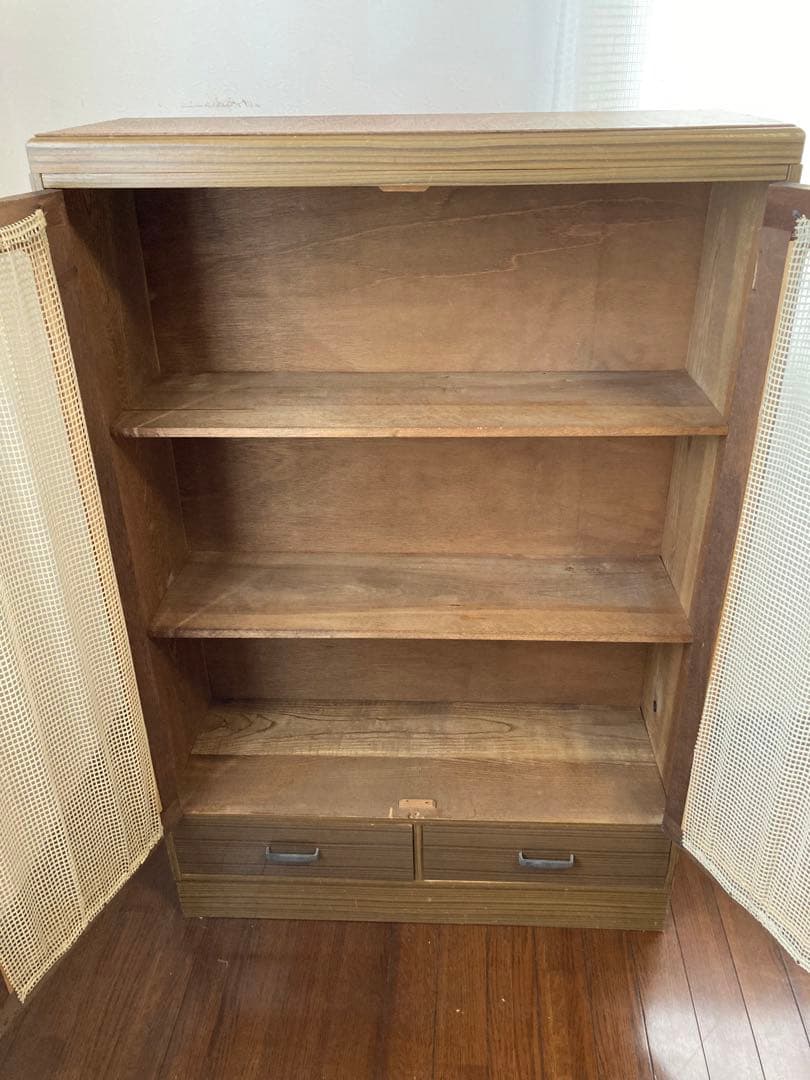 昭和レトロ書棚　本棚　アンティーク家具　古民家