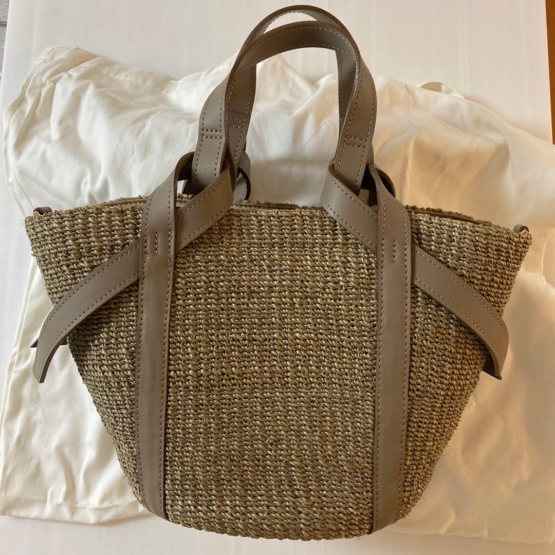 新品未使用　ヴィオラドーロ　レザーポケットかごバッグ (エコバッグ付き)