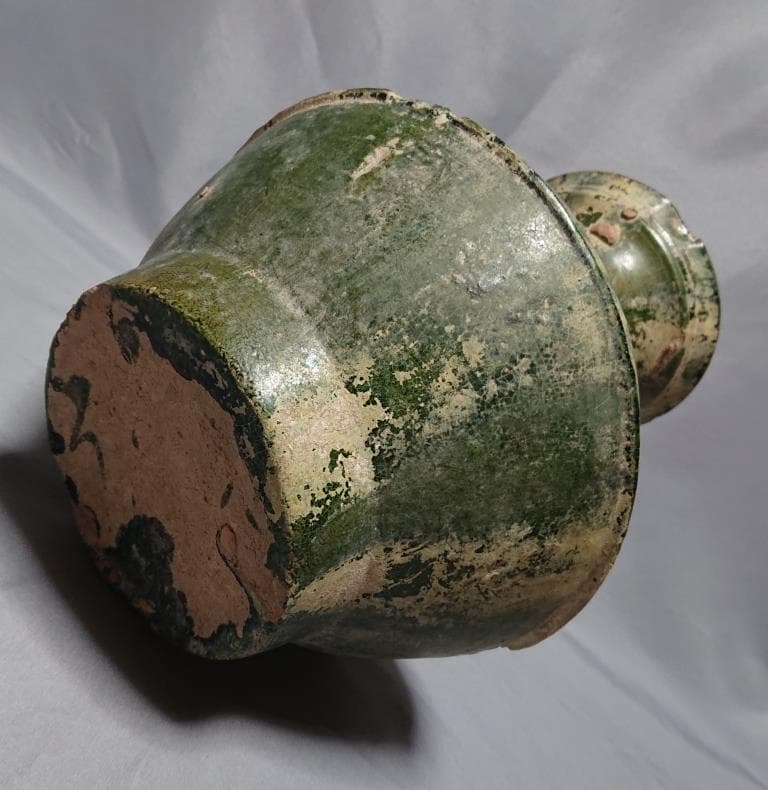 コレクター収集品　東漢時代　緑釉　大壷（31cm）