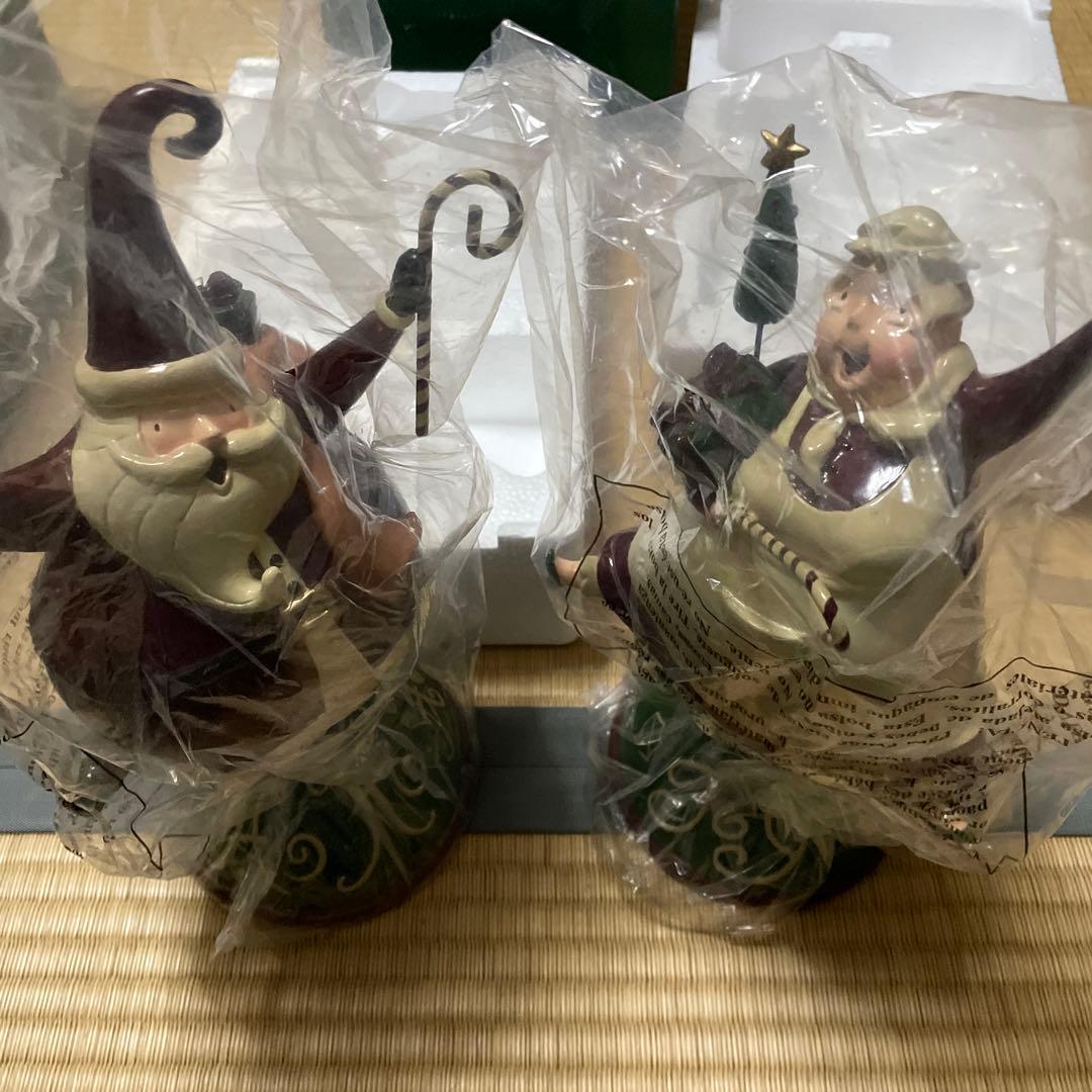 サンタクロース スプリング人形 置物 2体セット