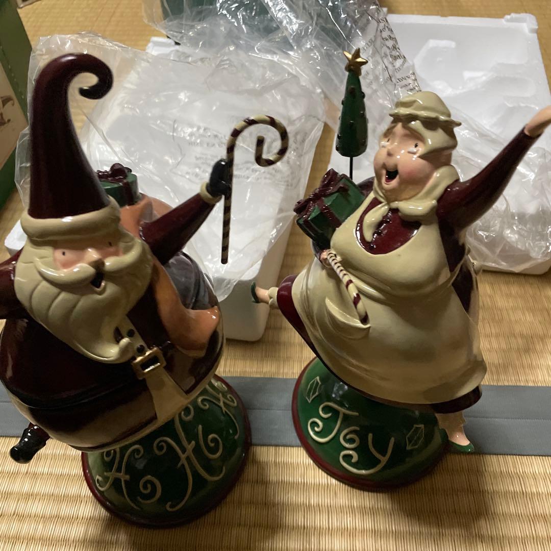 サンタクロース スプリング人形 置物 2体セット