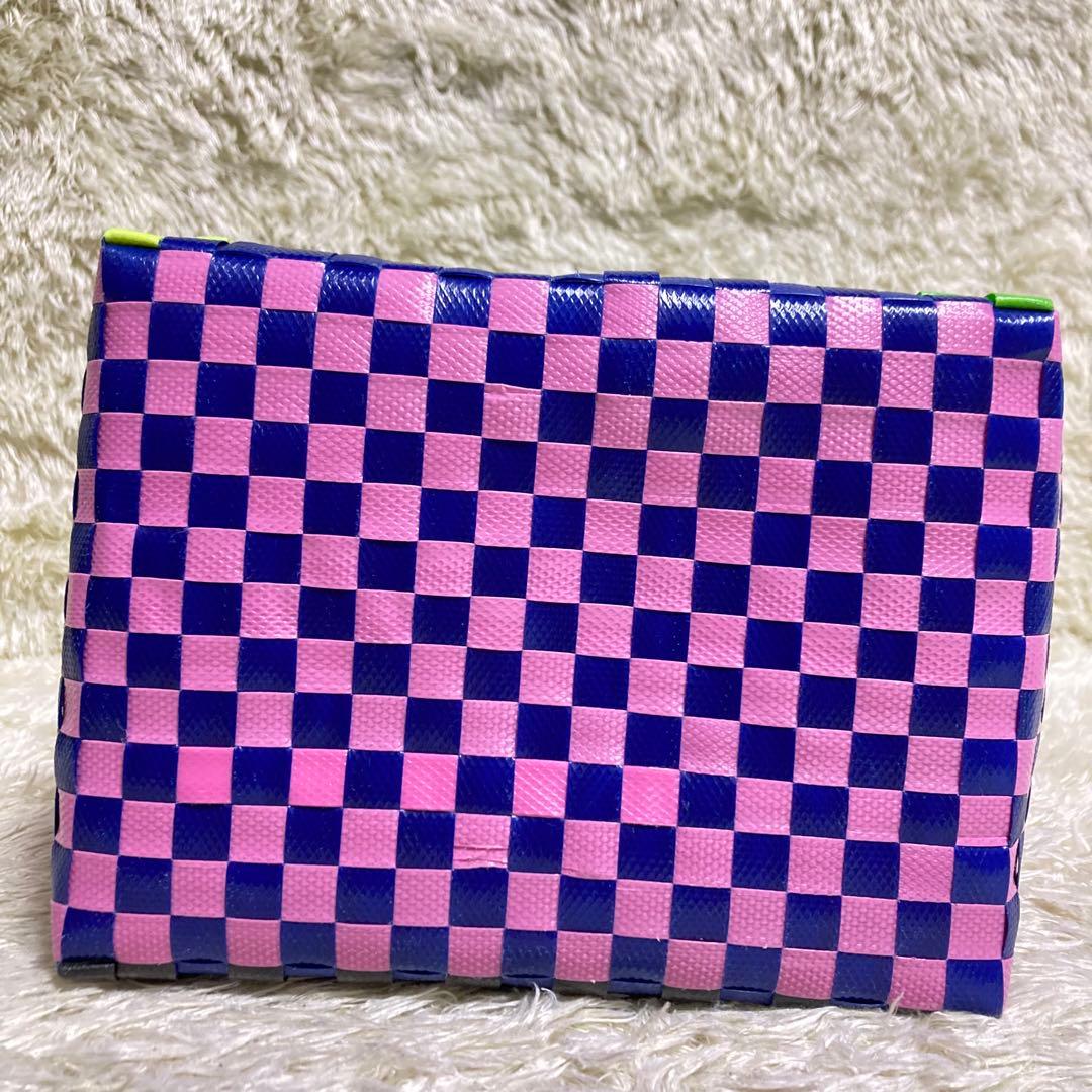 美品 MARNI かごバッグ 編み込みバッグ ハンドバッグ マルチカラー