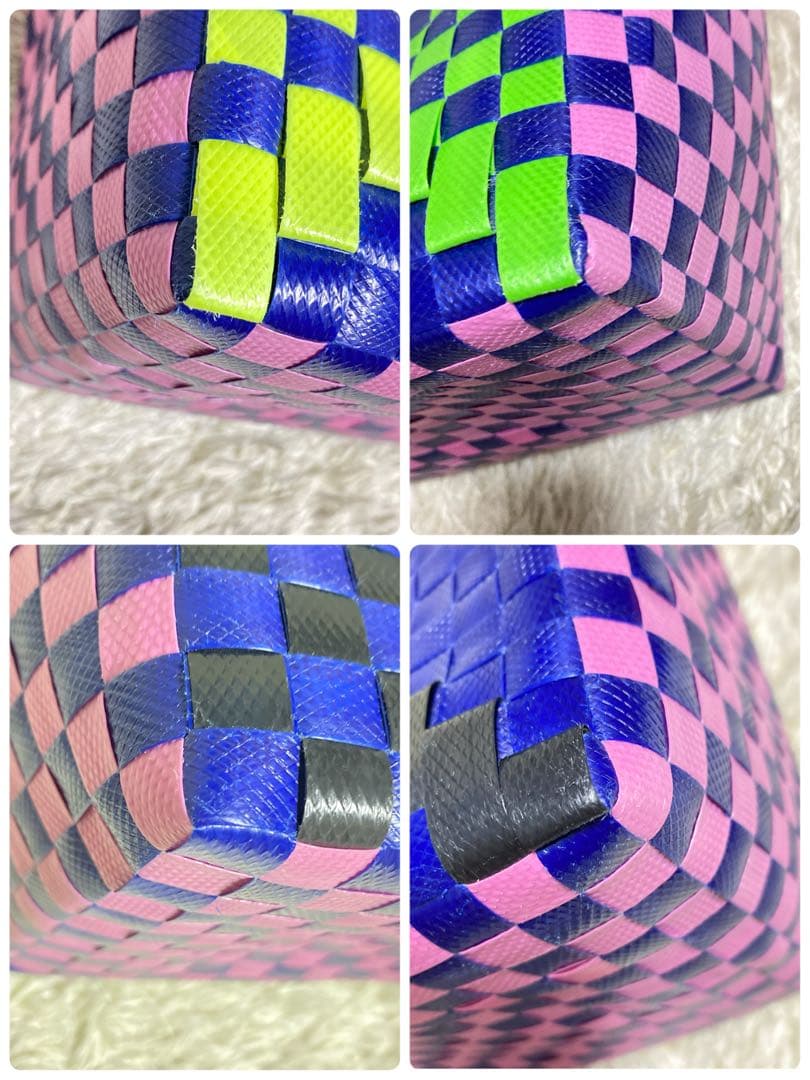 美品 MARNI かごバッグ 編み込みバッグ ハンドバッグ マルチカラー