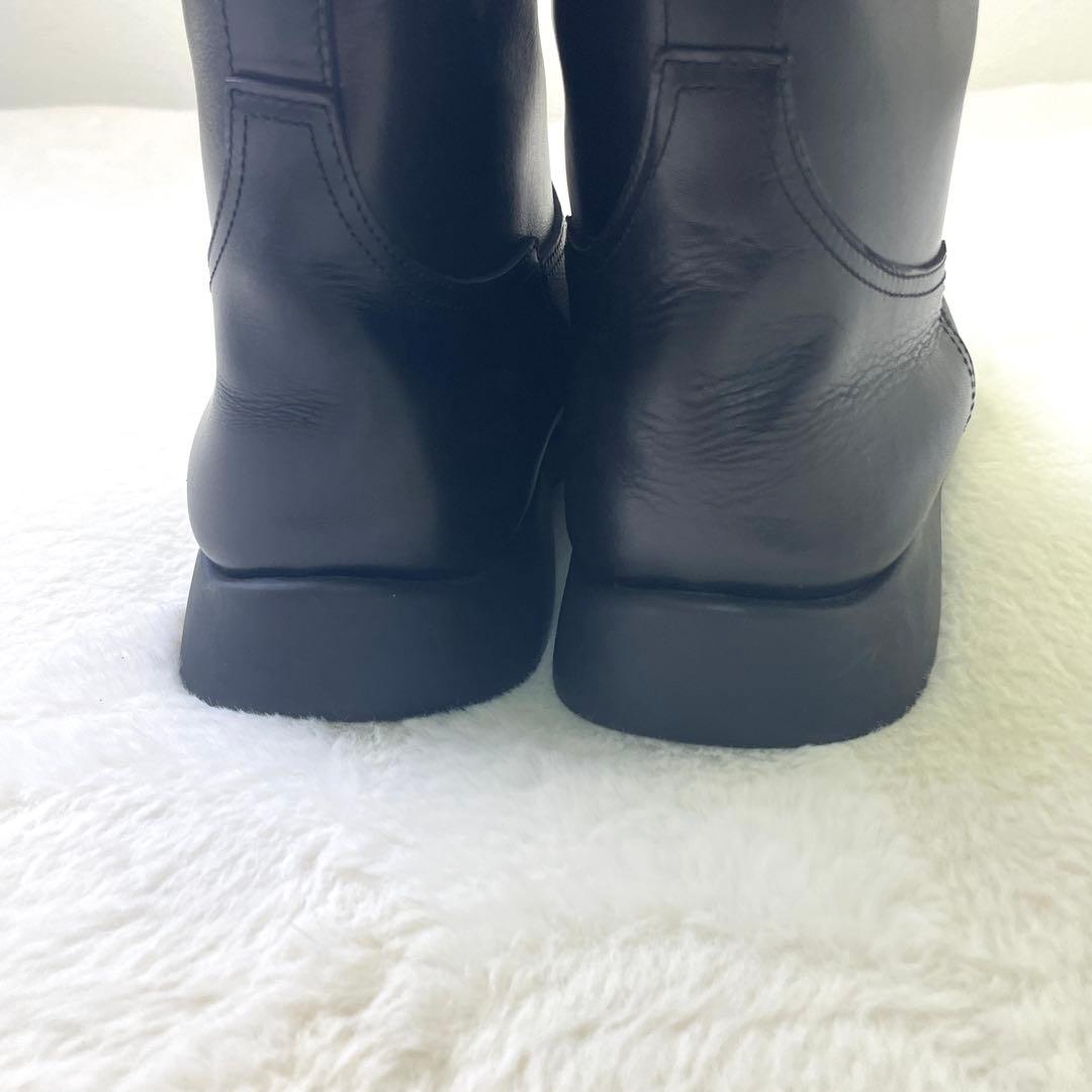 バーバリー【24】 BURBERRY ジョッキーブーツ/レザー✨ラウンドトゥ