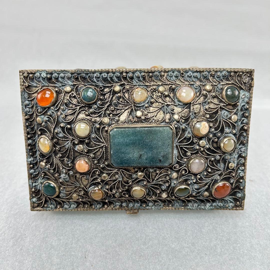 A019希少骨董外国製宝箱アンティーク高4cm幅15cm奥行10㎝現状品のみ