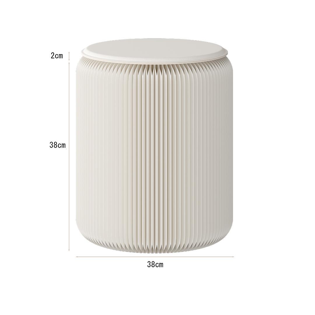 ペーパースツール白い2点セットクッション付き折りたたみスツール待合室美容室玄関