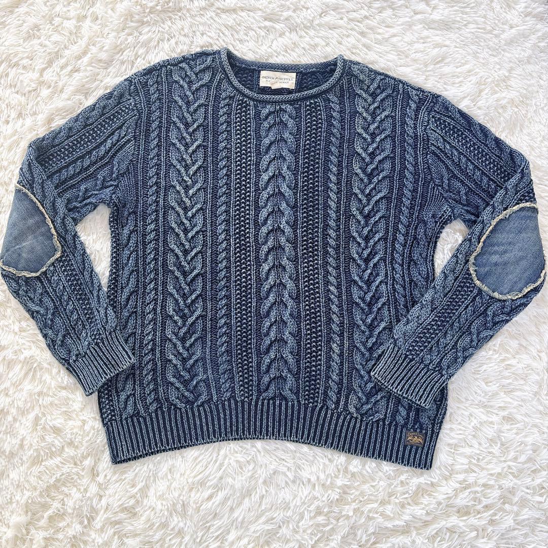 デニムアンドサプライ　ラルフローレン　ケーブルニット　メンズ　L 美品　セーター