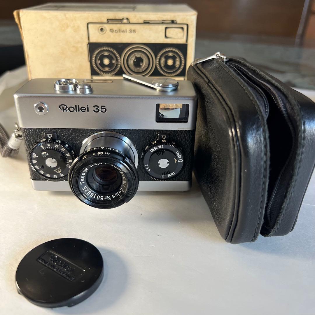 Rollei 35 フィルムカメラ　ドイツ製　純正ケース、レンズキャップ付極美
