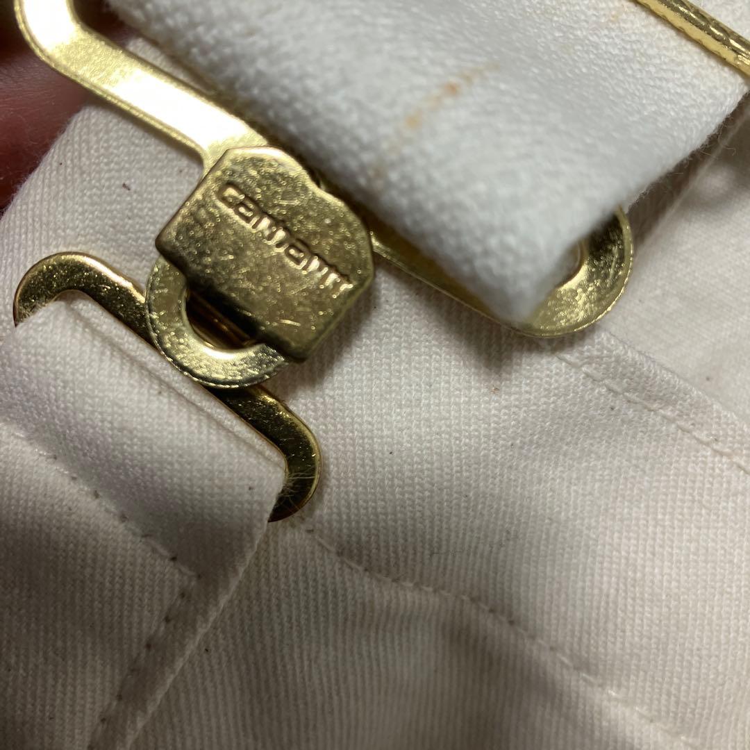 80s 星タグカーハート オーバーオール 生成りUSA製 デッドストック試着のみ