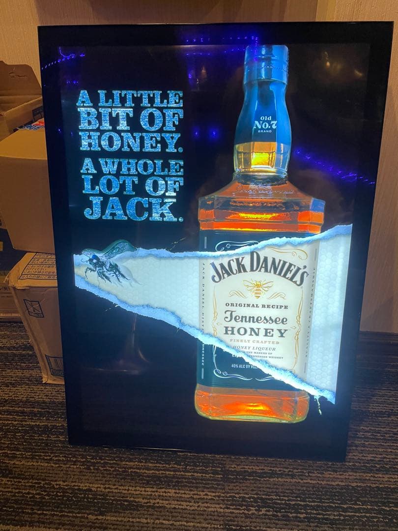 非売品 ジャックダニエル ハニー ネオンサイン 看板 黒