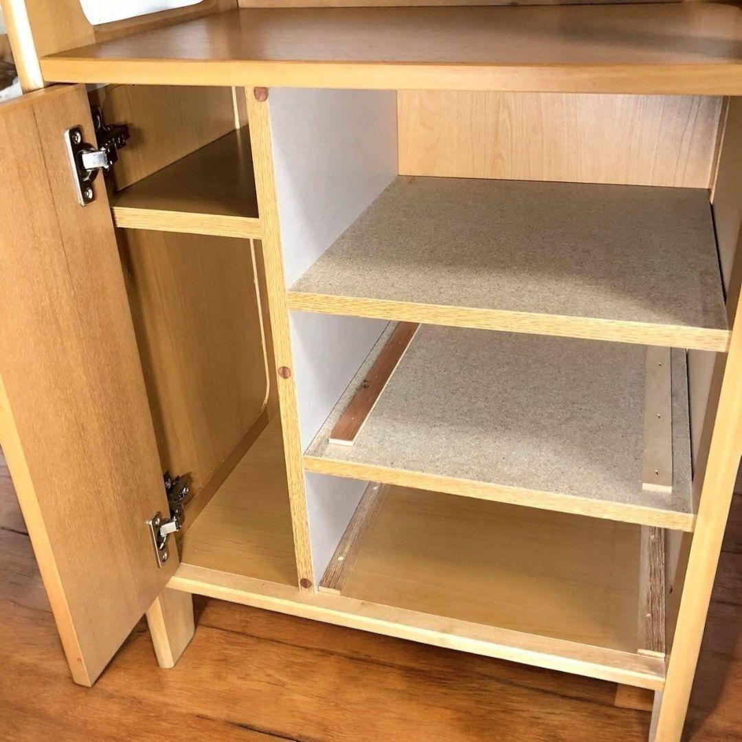 カリモク karimoku レンジ台 電話台 キャビネット ブラウン 天然木