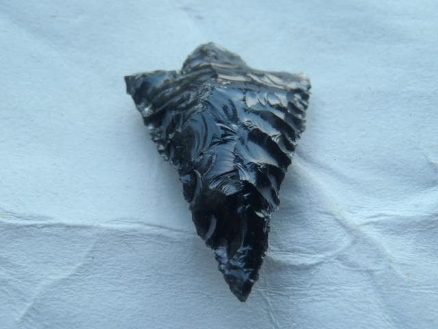石器　石槍　尖頭器　北海道十勝黒曜石