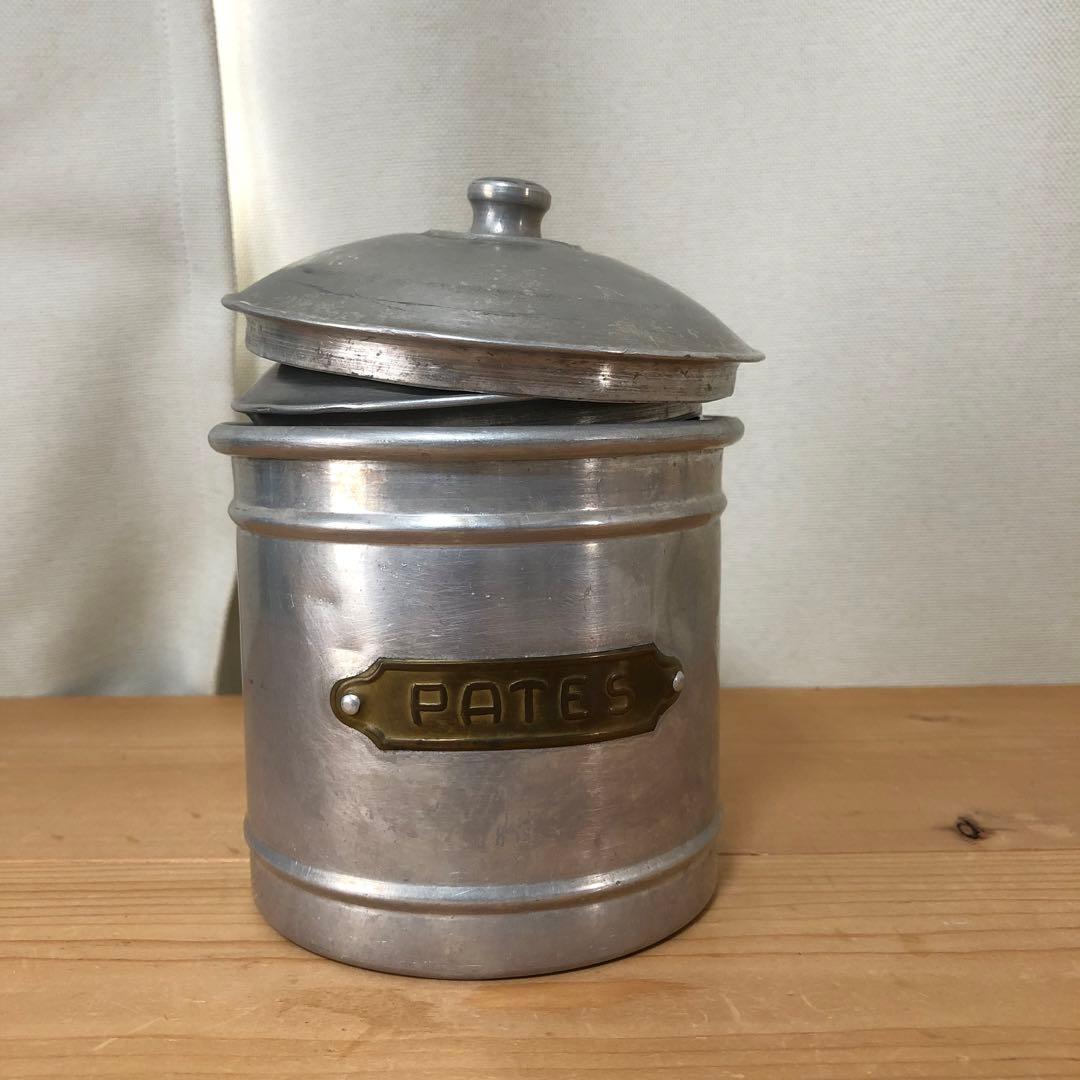 【６個セット】古いキャニスター　フランス　アンティーク　アルミ製　(no.65)