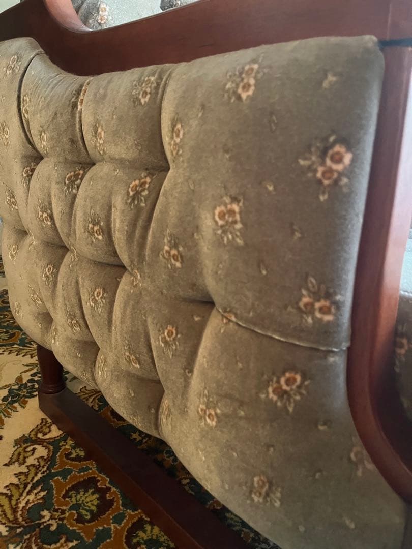 新象 シングルソファ 1P アンティーク 花柄 インテリア