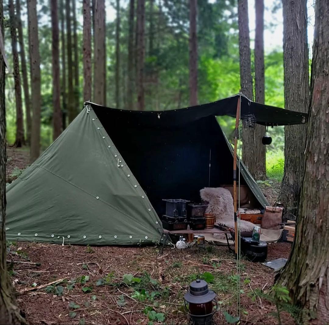 【軍幕屋】希少★ノルウェー軍テント★ボタンロスなし美品★4枚組★ポール8本付