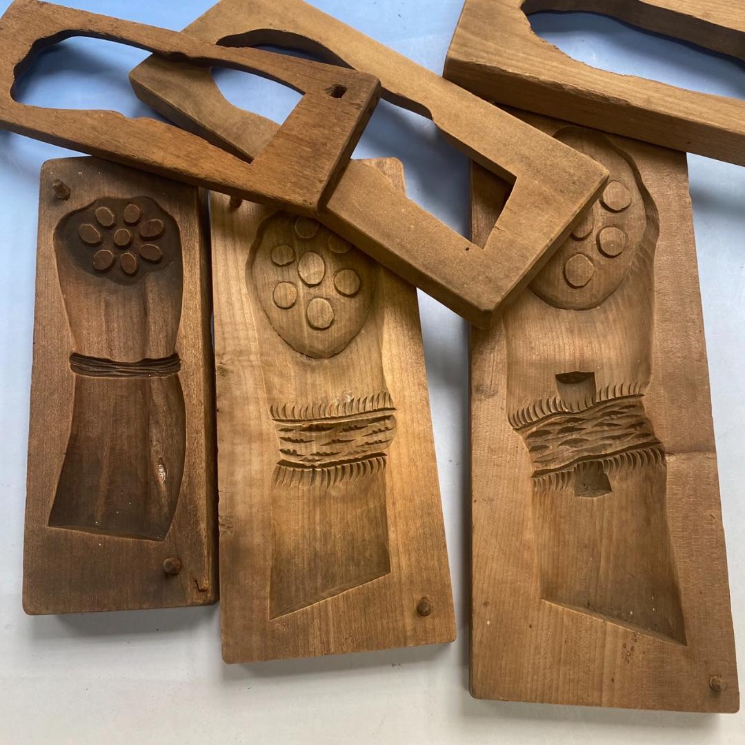 コレクター向け　和菓子道具　木型「蓮根」 3種類セット