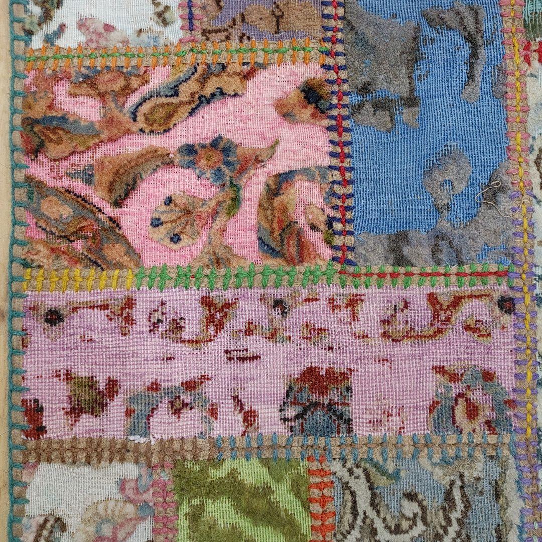 ペルシャ絨毯　手織り　オールド　パッチワーク　z173 497x80 cm