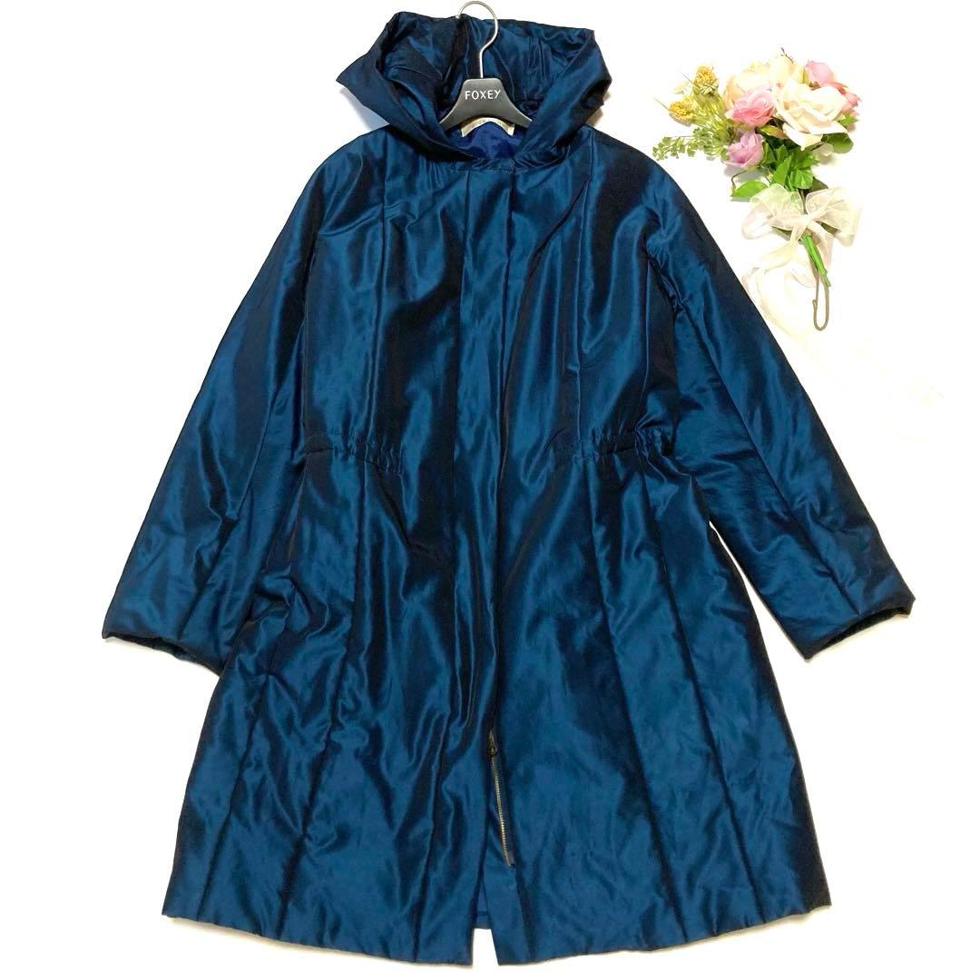 GIVENCHY ジバンシー ドローコード 中綿 フーデッドコート 42 ブルー