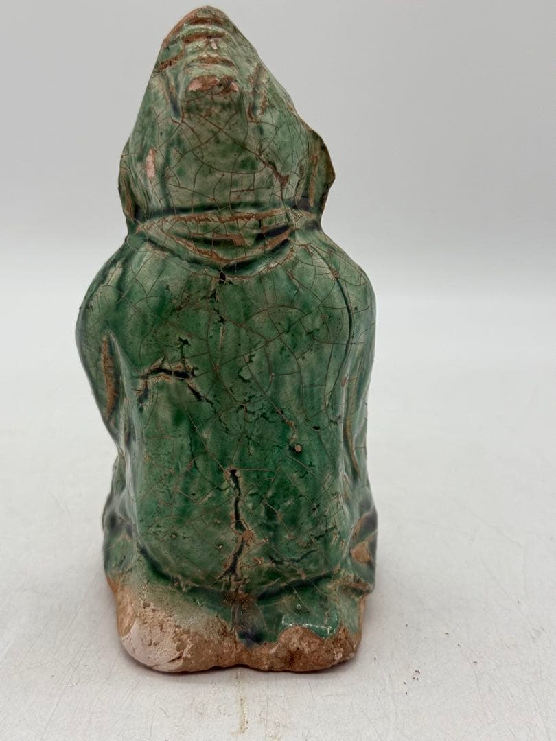 中国　緑釉胡人俑　漢緑釉　高さ約12.6cm 送料込み251022