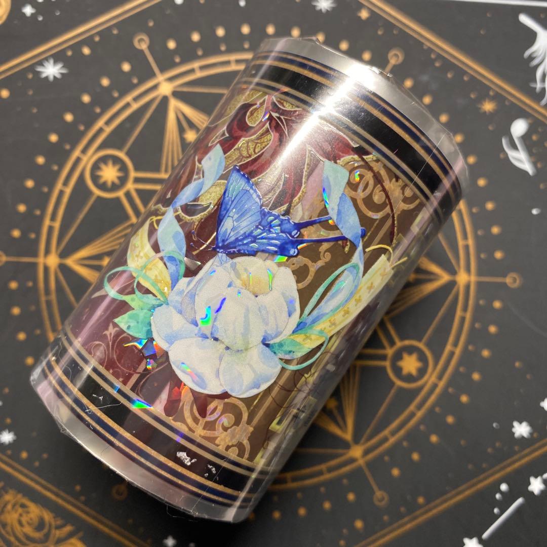 【9414】海外マステ　10m巻　貝殻光マスキングテープ古風　文字　お花　背景系