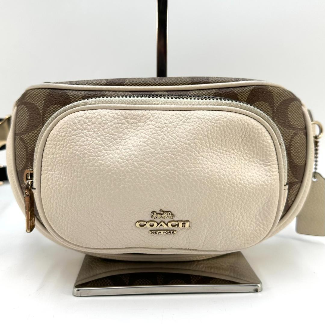 COACH コーチ シグネチャー ボディバッグ ウエストポーチ ゴールド金具