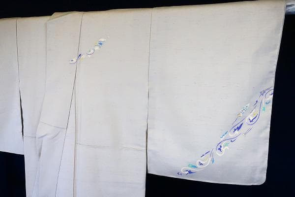 ★専用★ 未使用品 付け下げ 紬 ライトグレー 唐草花 袷 身丈159cm