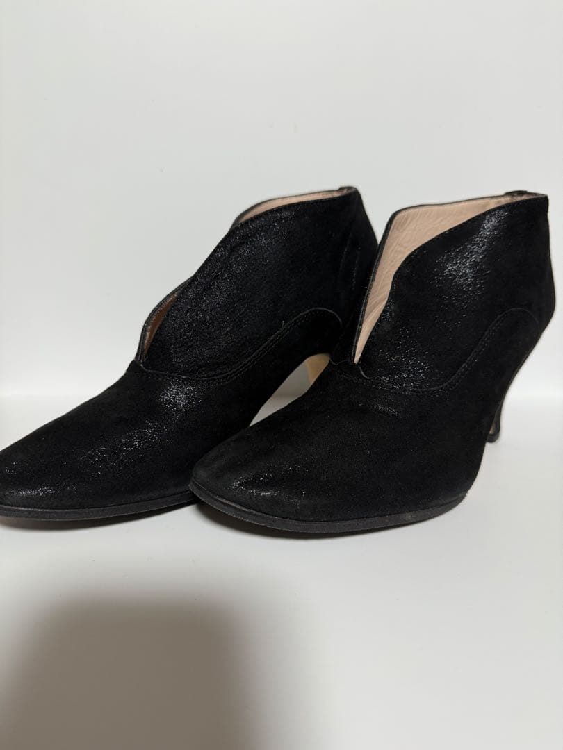 【美品】Repettoブーティ TARA タラスエード◆ブラックラメVカット36