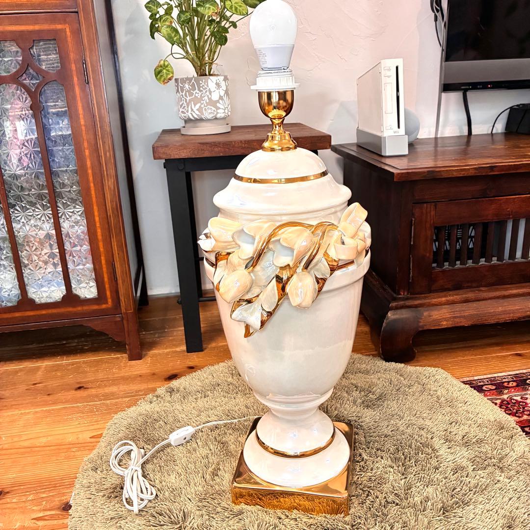 ✨24金使用！？✨ahura アウラ イタリア製 ランプ 陶器 アンティーク