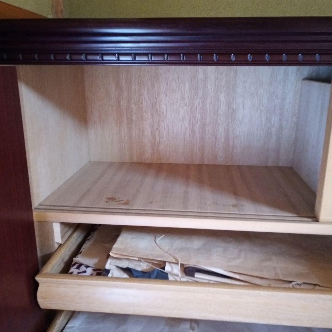 着物箪笥 和箪笥 表面材天然杢単板カリン 2段分離