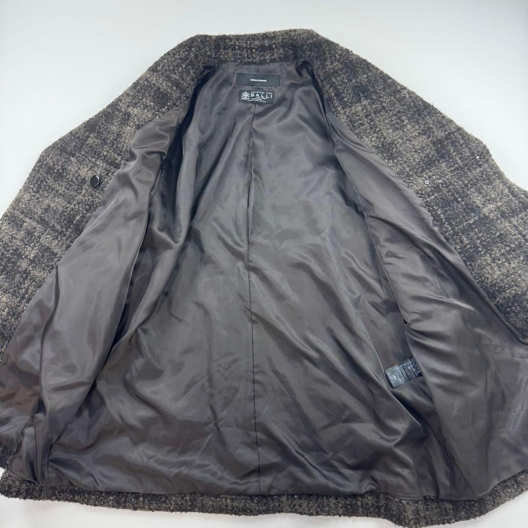 ジャーナルスタンダード BALLIツイードビッグカラーミドルコート ダブル