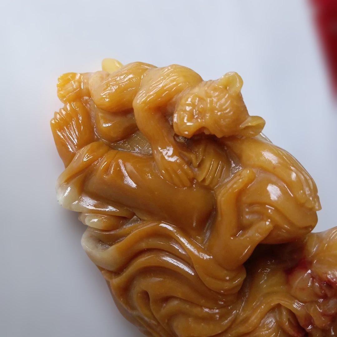 天然石、寿山石、仙猿献寿、寿老人