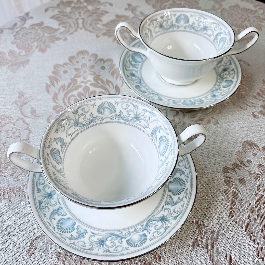 ウェッジウッド❤️ドルフィン❤️スープカップ＆ソーサー　ディナー皿　ペアセット