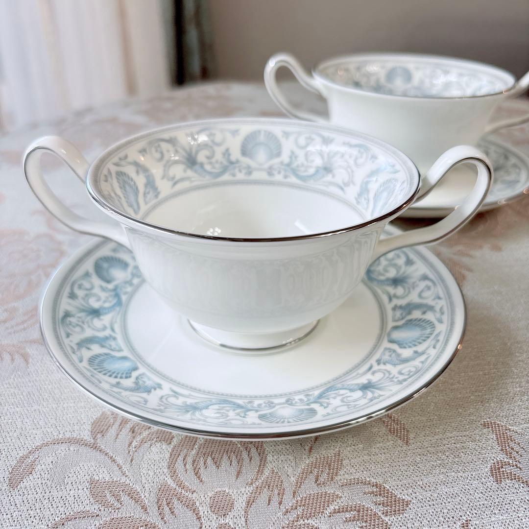 ウェッジウッド❤️ドルフィン❤️スープカップ＆ソーサー　ディナー皿　ペアセット