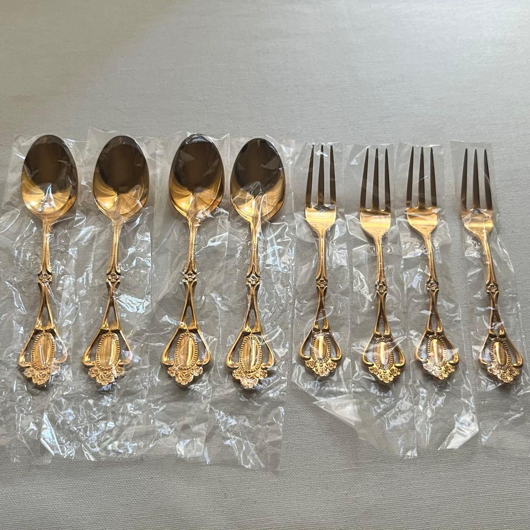 ノリタケ クリスティーヌ ゴールド ティースプーン ヒメフォーク カトラリー