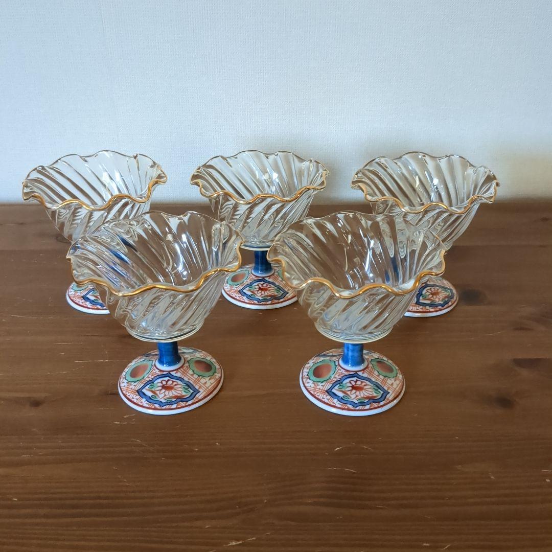 a*e様 未使用　三洋陶器　龍峰窯　つみき　赤松ガラスデザート揃　有田焼　T05