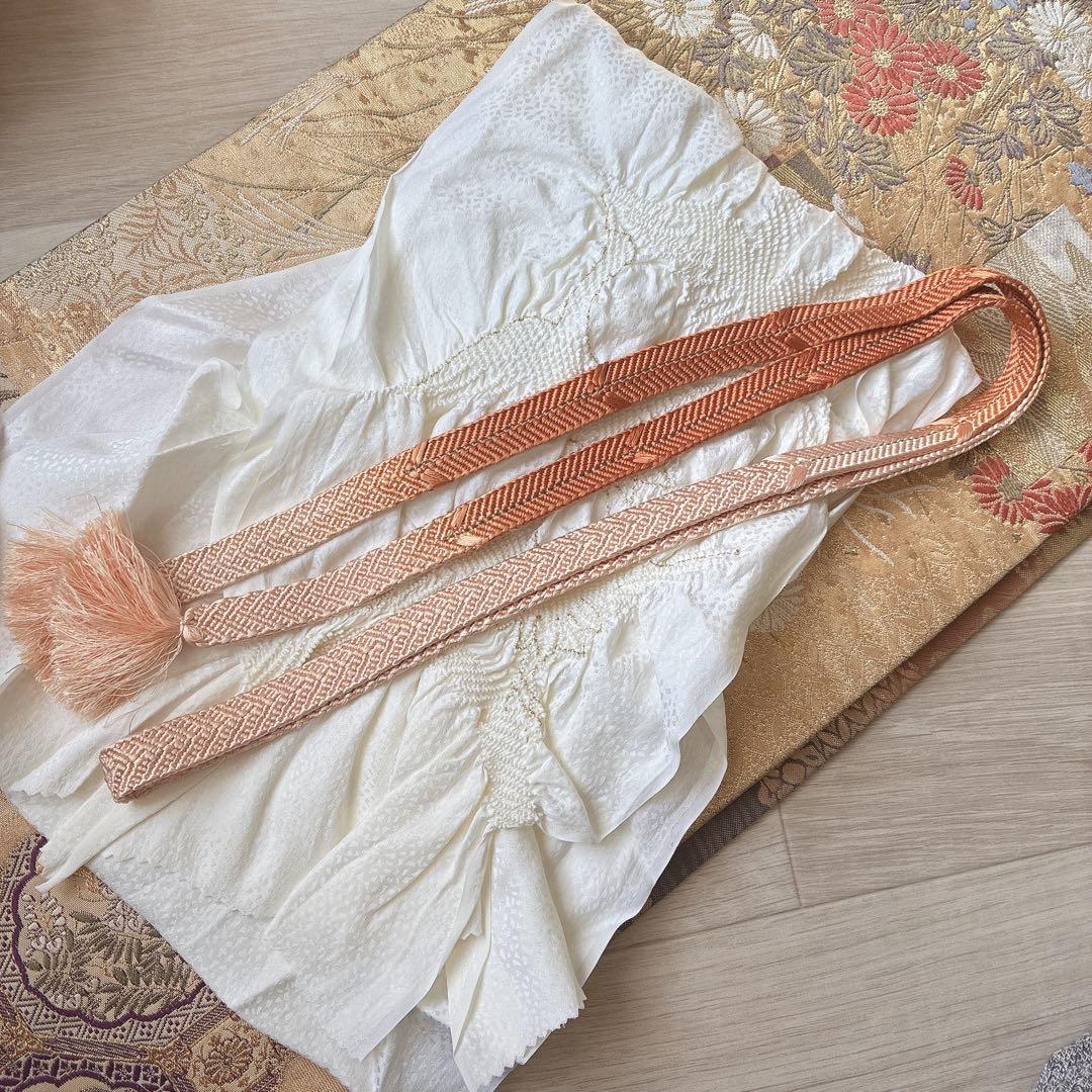 色無地　フルセット　着物　正絹　一つ紋　丹後ちりめん　共布 J10