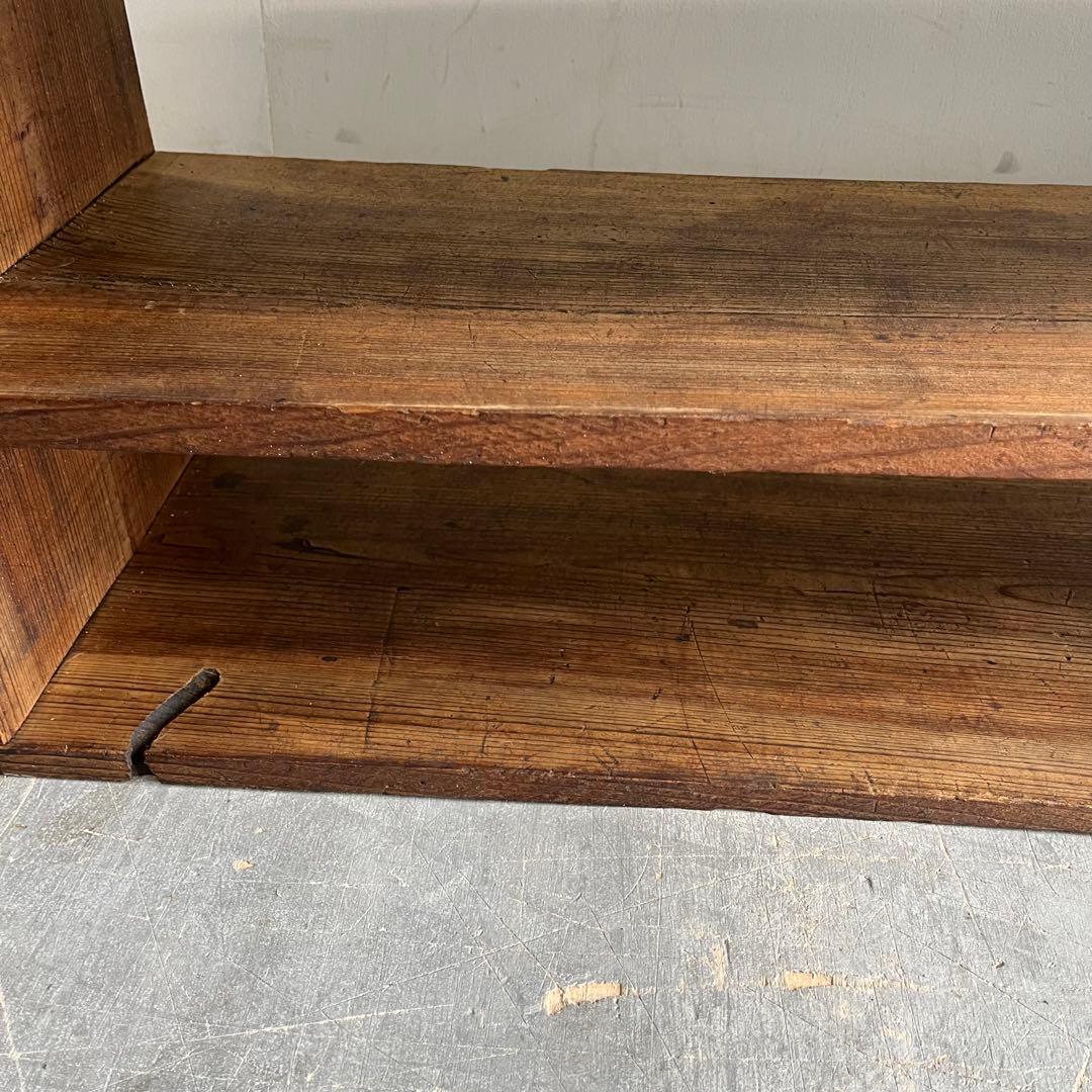 アンティーク 飾り棚 オープンラック 無垢材 シャビー z446