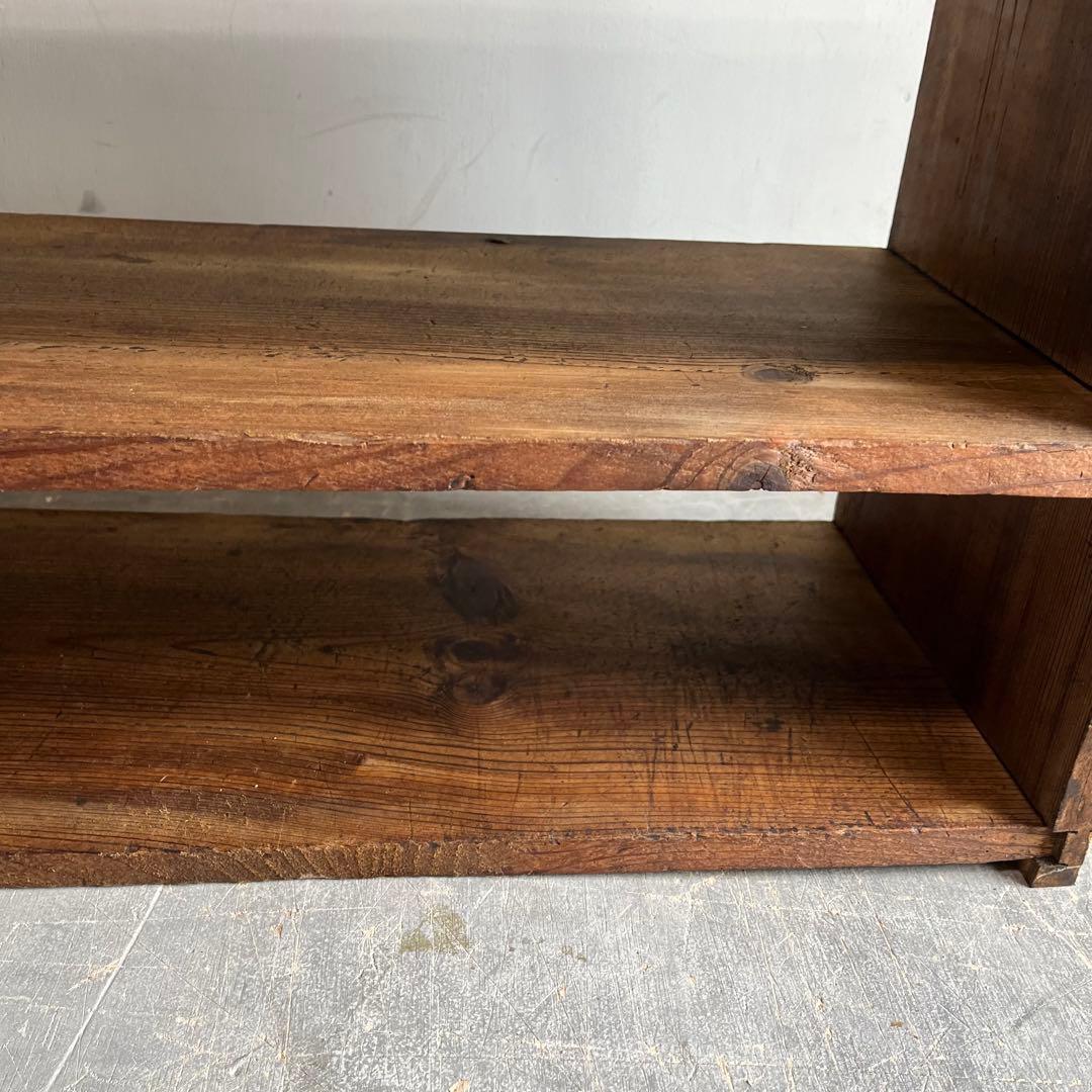 アンティーク 飾り棚 オープンラック 無垢材 シャビー z446