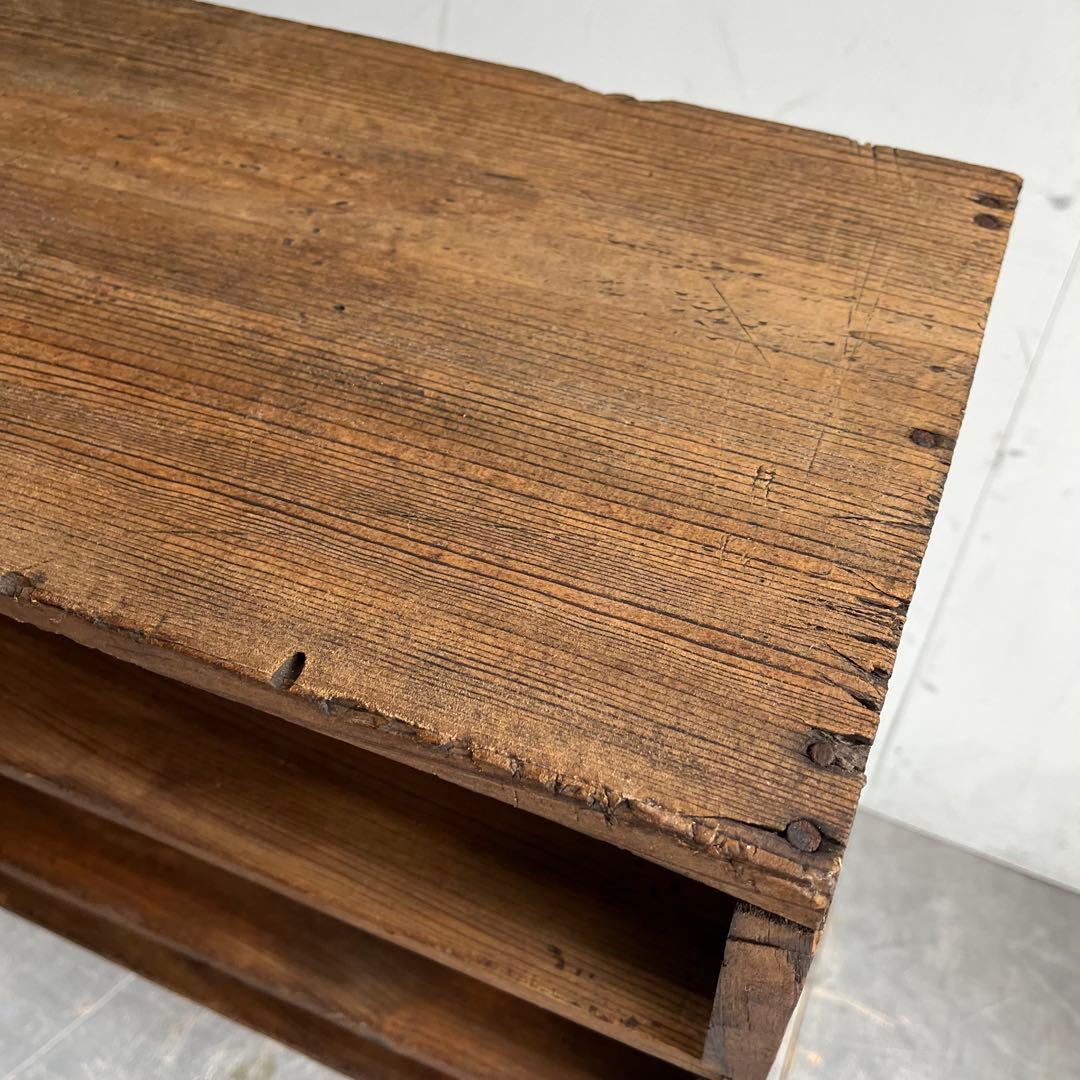 アンティーク 飾り棚 オープンラック 無垢材 シャビー z446