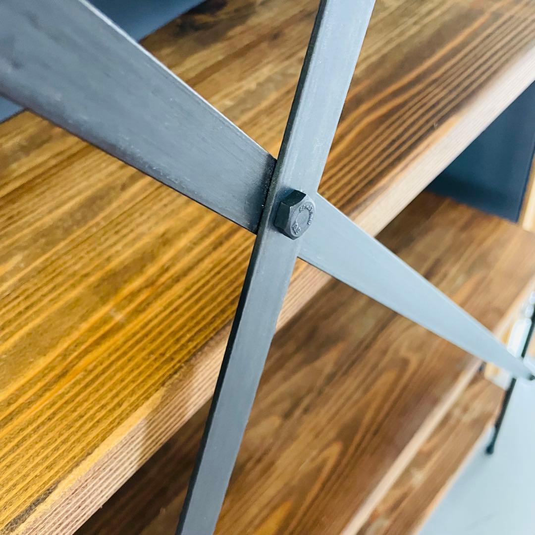 インダストリアル 5段シェルフ 幅100 高さ170 木製×スチール 店舗什器❷