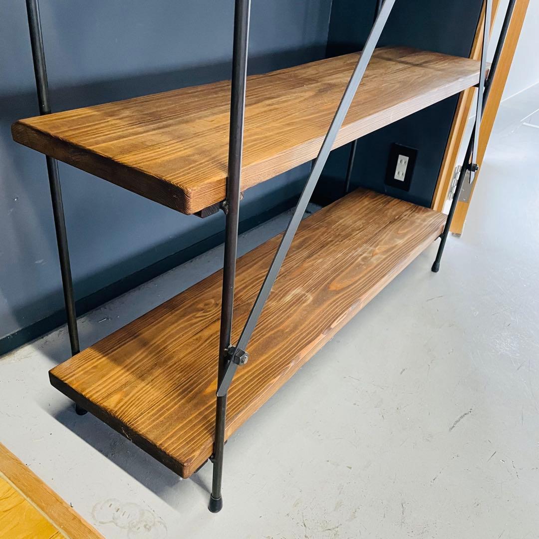 インダストリアル 5段シェルフ 幅100 高さ170 木製×スチール 店舗什器❷