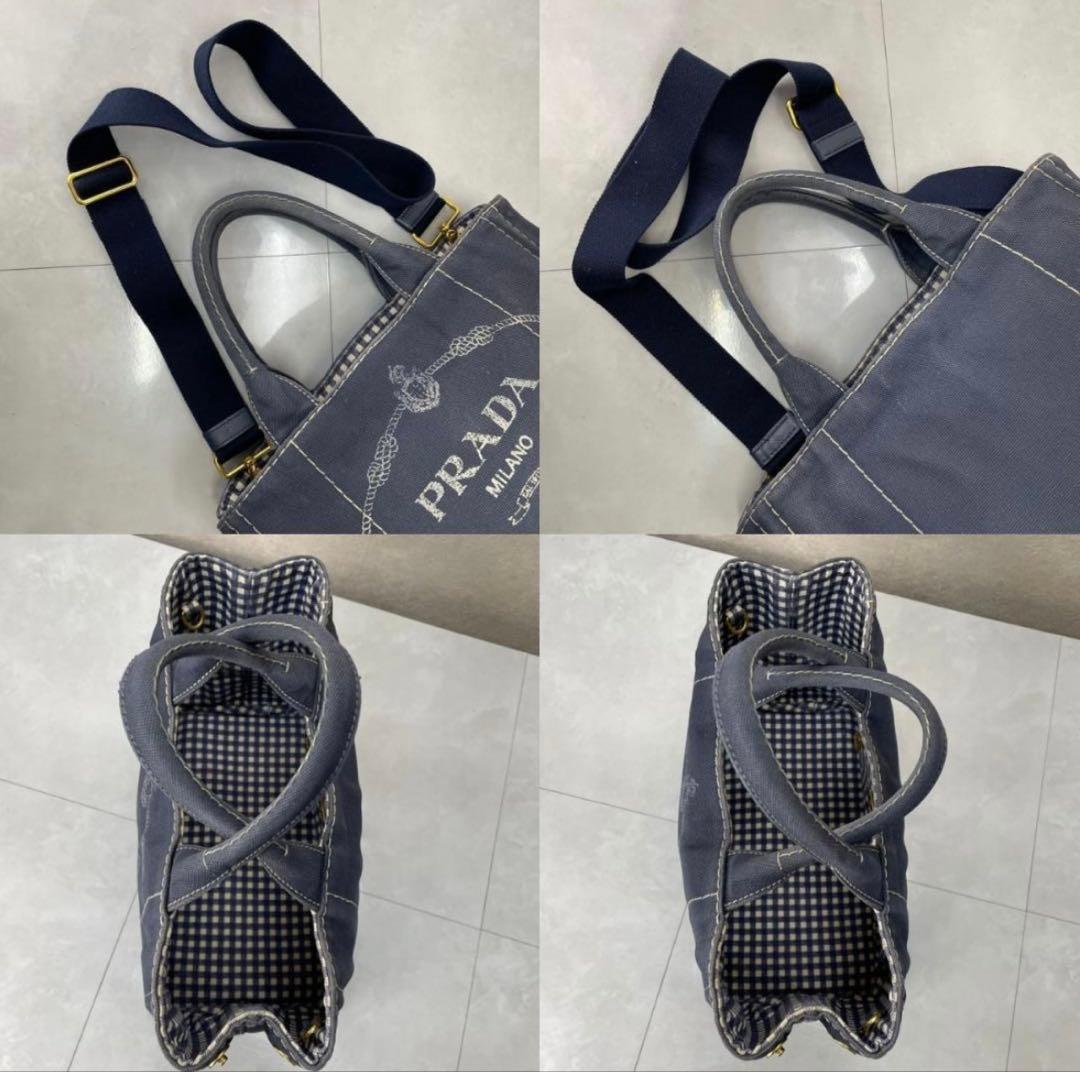PRADA カナパ プラダ 2way ショルダー ギンガムチェック