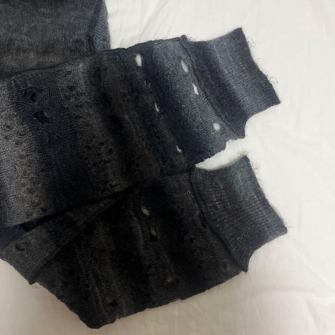 Perverze Holey Pattern Mohair ニットカーディガン