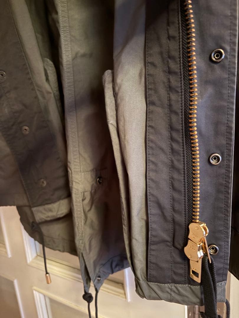 mojaTHE RERACS カーキ×黒 フード付き モッズコート 38