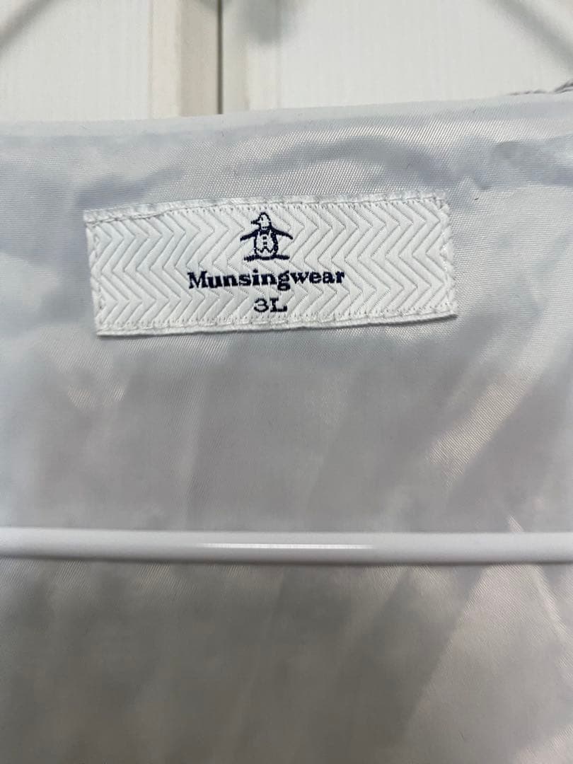 【美品】Munsingwear フード付きセーター 3L グレー/ホワイト